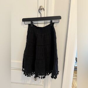 LOFT Black Skirt with Tassel Hem